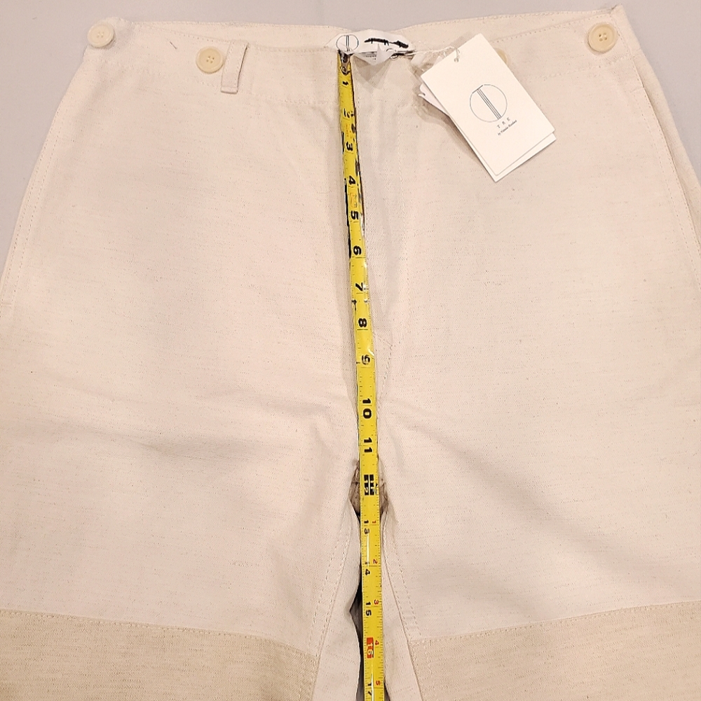 NWT$895 TRE Natalie Ratabesi Missy Two Tone Linen Cotton Trousers Wide Leg Pants - Picture 12 of 16